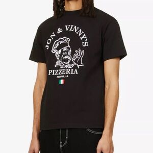 JON &‎ VINNY'S OG Pizza Man slim-fit cotton-jersey T-shirt black size xl
